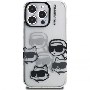Etui Karl Lagerfeld IML Multi K&C Head Pattern do iPhone 16 Pro, różowe