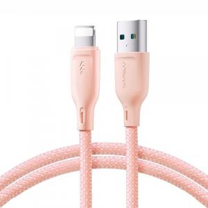 Kabel do ładowania / transmisji danych Joyroom Multi-Color USB-A do Lightning, 3A, 1m, różowy