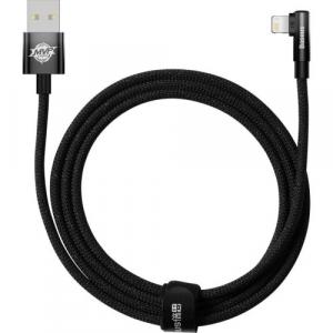 Kabel MVP 2 Elbow Baseus 2.4A USB-A do Lightning 2m, czarny