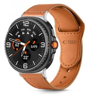 Pasek Tech Protect Leatherfit do Galaxy Watch 8 40 mm / 44 mm / 8 Classic 46 mm, brązowy