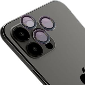 Szkło hartowane na aparat Bizon Glass Snap Lens do iPhone 12 Pro Max, 1 zestaw, szara ramka