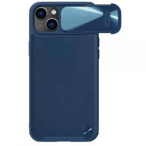 OUTLET: Etui z ochroną aparatu Nillkin CamShield Leather do iPhone 14 Plus, granatowe