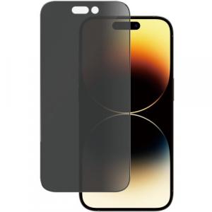 Szkło hartowane na cały ekran PanzerGlass Ultra-Wide Fit Privacy do iPhone 14 Pro, przyciemniane z czarną ramką