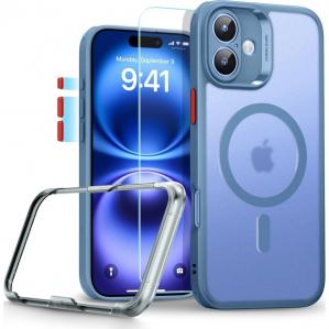 Zestaw etui + szkło, ESR Classic Pro Set HaloLock do iPhone 16 do MagSafe, półprzezroczysto-niebieskie