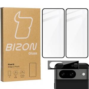 2x Szkło + szybka na aparat BIZON Edge 2 Pack do Pixel 8