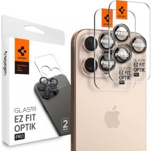 Szkło na aparat Spigen Glas.tR Ez Fit Optik Pro 2-Pack do iPhone 16 Pro Max / 16 Pro / 15 Pro Max / 15 Pro / 14 Pro Max / 14 Pro, czarno-brązowe