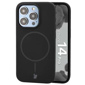 Silikonowe etui z pierścieniem magnetycznym Bizon Soft Case Magnetic do iPhone 14 Pro, czarne