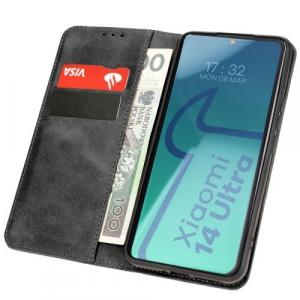 Etui z klapką Bizon Case Pocket Pro do Xiaomi 14 Ultra, czarne