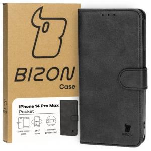 Etui z klapką Bizon Case Pocket do iPhone 14 Pro Max, czarne