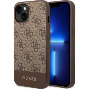 Etui Guess 4G Stripe Collection do iPhone 14 Plus, brązowe