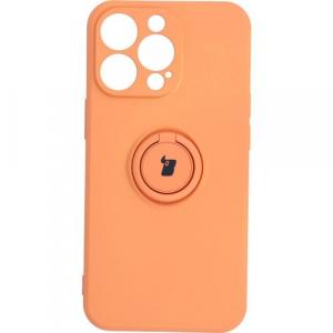 Etui Bizon Case Silicone Ring do iPhone 13 Pro, pomarańczowe