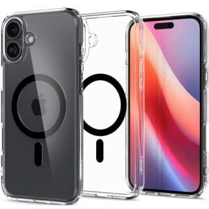 Etui Spigen Ultra Hybrid Mag do MagSafe do iPhone 16, przezroczysto-czarne