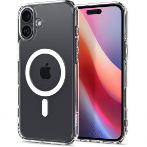 Etui Spigen Crystal Hybrid Mag do MagSafe do iPhone 16, przezroczysto-białe