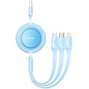 Kabel Baseus Bright Mirror 2 USB-A do Lightning / USB-C / MicroUSB, 1.1m, 3.5A, błękitny