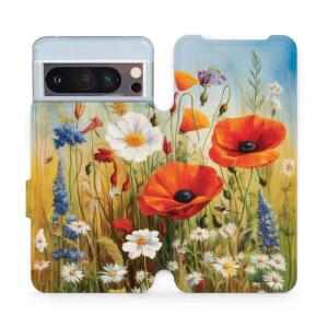 Etui z klapką do Google Pixel 8 Pro, Mobiwear Book, łąkowe kwiaty