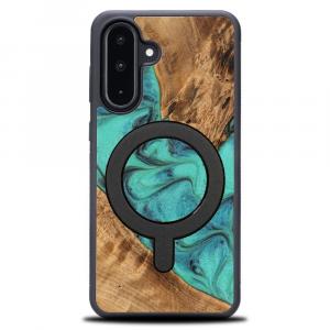 Drewniane etui do Galaxy A56 5G, Bewood Unique Turquoise do MagSafe