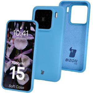 Silikonowe etui Bizon Soft Case do Xiaomi 15, niebieskie