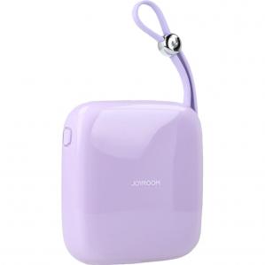 Powerbank Joyroom Jelly Series 10000mAh 12W USB-C/USB-A, z kablem USB-C, fioletowy
