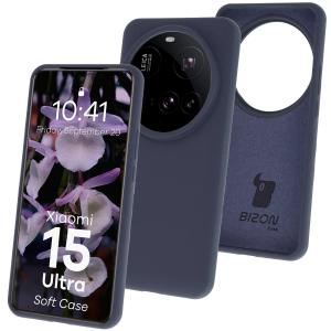 Silikonowe etui Bizon Soft Case do Xiaomi 15 Ultra, ciemnoniebieskie
