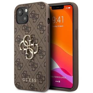 OUTLET: Etui Guess 4G Big Metal Logo iPhone 13, brązowe