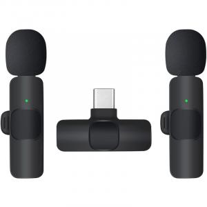 OUTLET: Bezprzewodowe mikrofony Apexel Wireless Lavalier, czarne