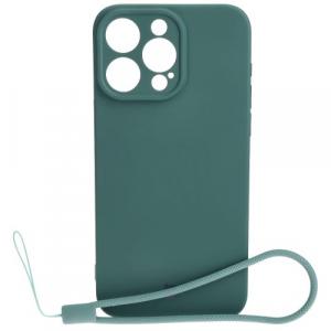 Etui Bizon Case Silicone do iPhone 15 Pro Max, ciemnozielone