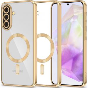Etui z osłoną aparatu Tech-Protect MagFlex do Galaxy A36 5G do MagSafe, przezroczysto-złote
