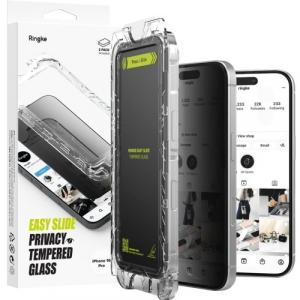 Szkło prywatyzujące na ekran z aplikatorem Ringke Easy Slide 2-Pack Privacy do iPhone 16 Pro, 2 sztuki