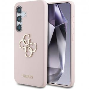 Etui Guess Hardcase Silicone Big 4G Logo Bottom Script do Samsung Galaxy S25, różowe
