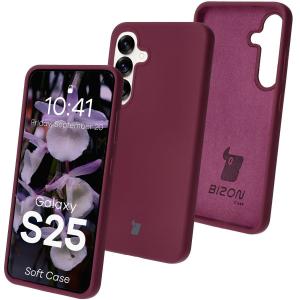 Silikonowe etui Bizon Soft Case do Galaxy S25, ciemnofioletowe