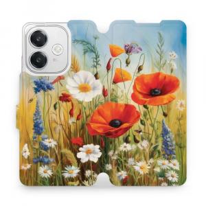 Etui z klapką do Oppo A40M, Mobiwear Book, łąkowe kwiaty