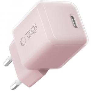 Ładowarka sieciowa Tech-Protect NCM25 1-PORT NETWORK 25W USB-C PD, jasnoróżowa