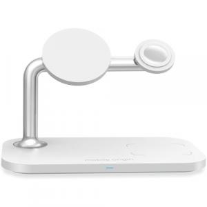 Ładowarka indukcyjna 3w1 Mobile Origin Wireless Charger 15W do iPhone/Apple Watch/AirPods, biała