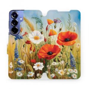 Etui z klapką do Galaxy S25 Plus, Mobiwear Book, łąkowe kwiaty