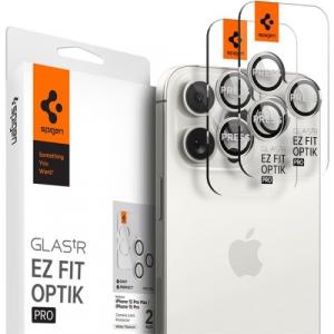 Szkło na aparat Spigen Glas.tR Ez Fit Optik Pro 2-Pack do iPhone 15 Pro / 15 Pro Max, czarno-białe