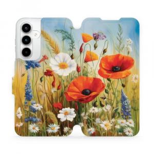 Etui z klapką do Galaxy A35 5G, Mobiwear Book, łąkowe kwiaty