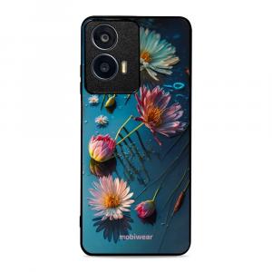 Etui ochronne do Motorola Moto E14, Mobiwear Glossy Case, niebiesko-kwieciste
