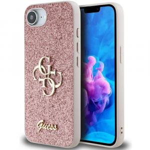 Etui Guess Fixed Glitter Big 4G do iPhone 16e, różowe