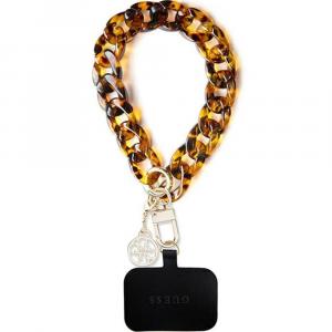 Smycz do telefonu Guess Universal Wirst Chain / pasek, brązowo-złota
