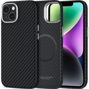 Etui Tech-Protect Ion Carbon MagSafe do iPhone 14, czarne z włóknem węglowym