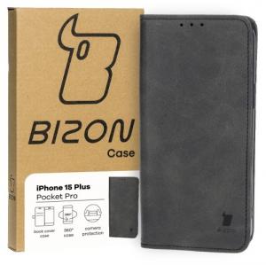 Etui z klapką Bizon Case Pocket Pro do iPhone 15 Plus, czarne