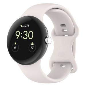 Silikonowy pasek Bizon Strap Watch Silicone do Google Pixel Watch 3 (45mm), perłowy