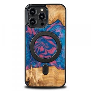 Drewniane etui do iPhone 15 Pro Max, Bewood Unique Neons Vegas do MagSafe