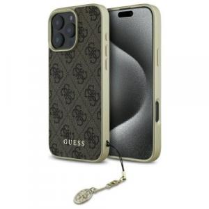 Etui Guess 4G Charms Collection do iPhone 16 Pro, brązowe