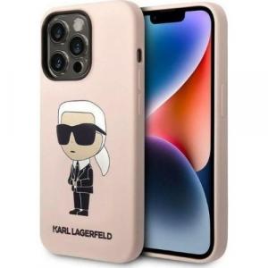 OUTLET: Etui Karl Lagerfeld Hard Case Silicone Ikonik do iPhone 14 Pro, różowe