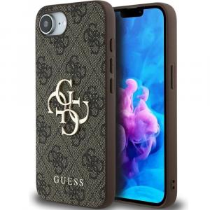 Etui Guess Hardcase 4G Big Metal Logo do iPhone 16e, brązowe