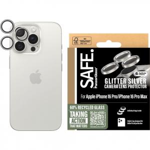 Szkło hartowane na aparat Safe by PanzerGlass Camera Lens Protector do iPhone 16 Pro / 16 Pro Max, brokatowe-srebrne