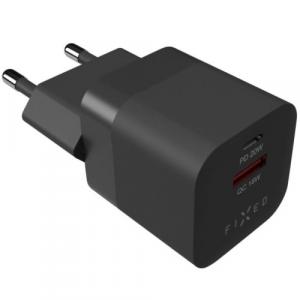 Ładowarka sieciowa Fixed Mini PD Travel Charger, USB-C, USB-A, 20 W, QC 3.0, czarna