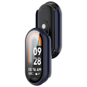 Etui ze szkłem do zegarka Bizon Case+Glass Watch do Xiaomi Smart Band 10, niebieskie