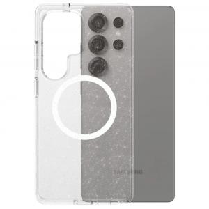 Etui CARE by PanzerGlass Flagship Urban Combat Qi, do MagSafe, do Galaxy S25 Ultra, brokatowo-białe